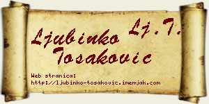 Ljubinko Tošaković vizit kartica